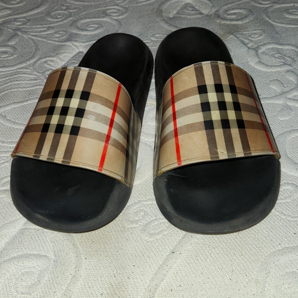Mens Burberry Vintage Checked Slides - Picture 1 of 4
